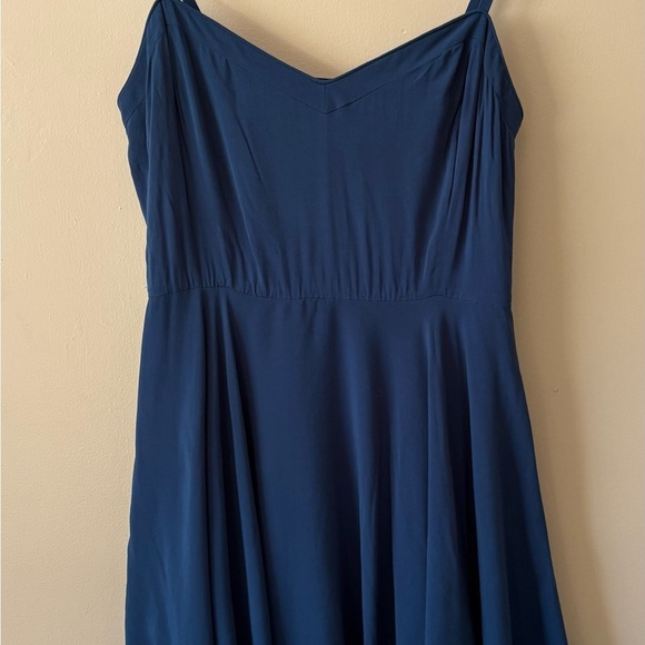 Aritzia| Talula Lipinski Teal Soft V Neck Fit Flare Mini Skater Swing Dress Sz 8 - Picture 3 of 7